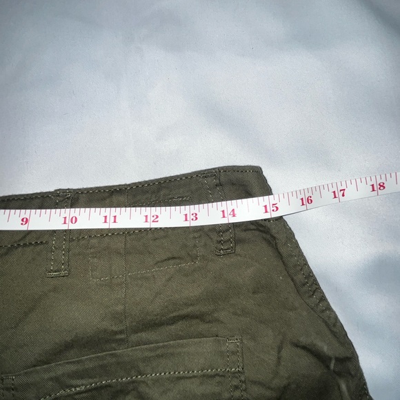 Vanilla Star Cinched Bottom Pants Green Khaki Joggers Button Waist Size 29/9 - Picture 8 of 8